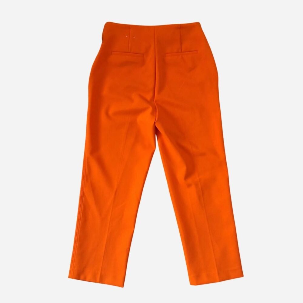 Rachel Zoe Orange High Rise Cropped Straight Leg Trousers Size 2 Stretch - Picture 2 of 3